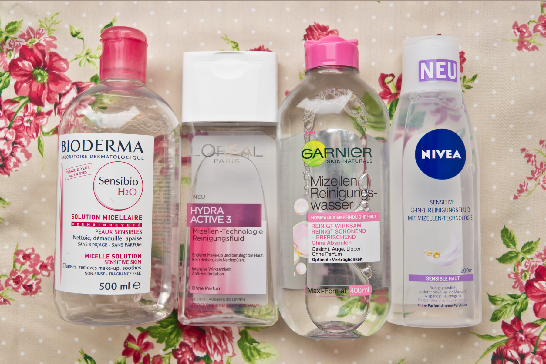 Mizellenwasser im Vergleich – Bioderma, L'Oréal, Garnier und Nivea –  Marie-Theres Schindler – Beauty Blog